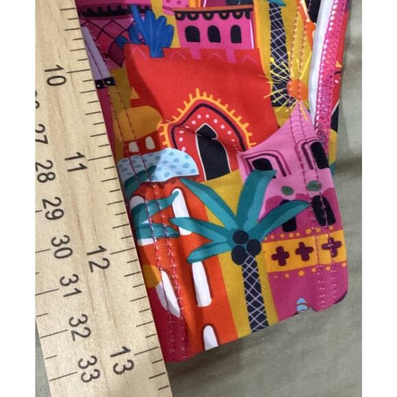 Sporlike Pink Floral Mediterranean Ruffle Bikini Bottoms Womens Size Large NEW - Picture 3 of 6